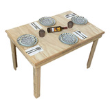 Mesa De Comedor 64x124 Cm Para 4 Sillas Madera Natural Bar