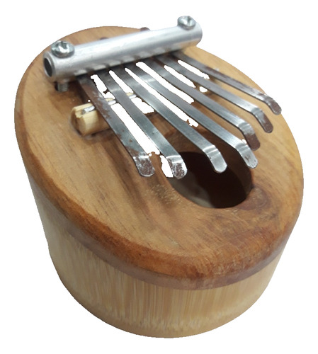 Instrumento De Madera Color Natural Kalimba 7 Notas 