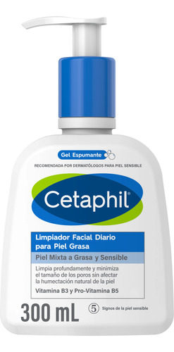 Cetaphil Jabón Liquido Limpieza Facial Para Piel Grasa 300ml