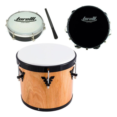 Kit Samba Pagode Repique 10 + Pandeiro + Tamborim