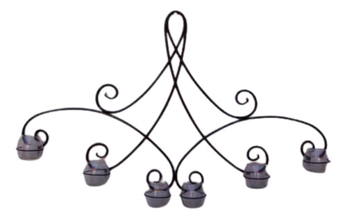 Candelabro Artesanal En Hierro Para Pared 6 Velas