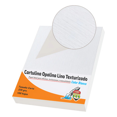 Cartulina Lino Texturizada Blanca 225gr Tela Importada Carta | MercadoLibre