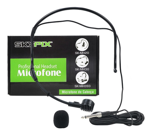 Microfone Headset Com Fio Sk-mh20 P2/p10 Palestra Reunião Nf