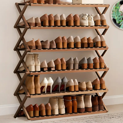 Almacenamiento Zapatos Zapateras 6 Piso Bamboo Organizador Color Madera | Envío gratis