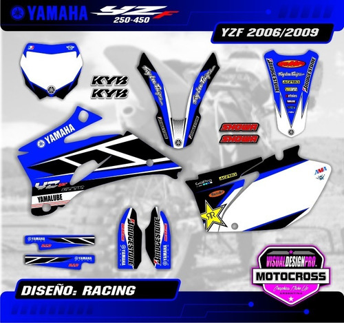 Kit Calcos Gráfica Yamaha Yzf 250/450 - 2006/09 Env. Gratis