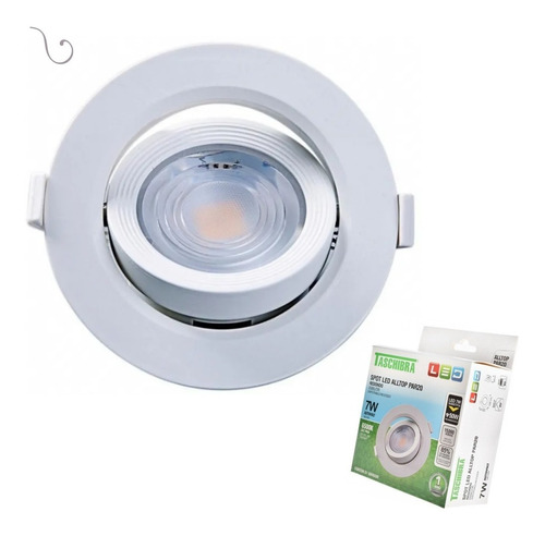 30 Spot Led Embutir Redondo Móvel Alltop Par 20 7w Taschibra