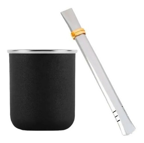 Mate Acero Inoxidable Térmico Con Bombilla Chata Premium