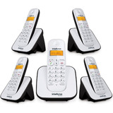 Kit Telefone Ts 3110 Intelbras E 4 Extensão Data Hora Alarme Cor Preto