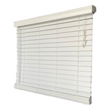 Persiana Horizontal Pvc 50mm Forest Branca 80 (l) X 160 (a) C/ Bandô 0,80 X 1,60 Tipo Madeira - Luxo