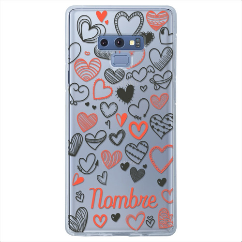 Funda Galaxy Antigolpes Corazones Personalizada Tu Nombre