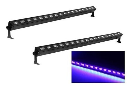 2 Ribalta Led Luz Negra Leds Uv Efeito Neon Barra 1 Metro 18 110v/220v