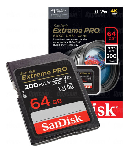 Sd Sandisk Extreme Pro 64gb 200mb/s 4k Uhd Lacrado