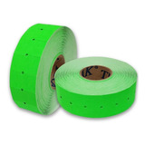 Etiquetas Verdes Fluorescentes 21x12 Mm Paq. C/ 10 Rollos