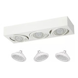 Spot Plafón Box Eco 3 Luces Móvil Ar111 Led Dimerizable