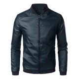 Chamarra Piel Biker Impermeable Hombre Rompevientos