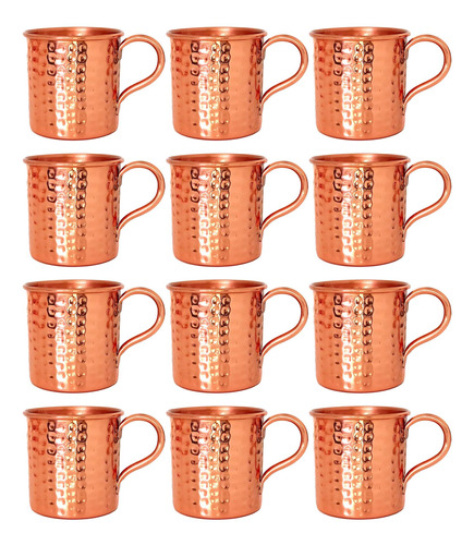 Caneca De Cobre Puro Moscow Mule 350ml Sem Verniz | Kit 12un