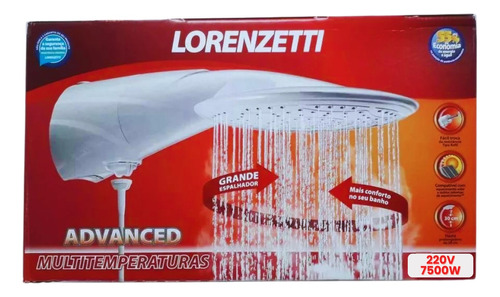 Chuveiro Ducha 4t Lorenzetti Advanced 220v 6400w / 7500w