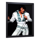 Quadro Com Moldura Decor Elvis Presley 07 Tamanho A2 60x42cm