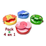 Pack 4 Pandero De Madera Instrumento Musical De Madera Niños