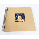 3 Álbuns Scrapbook Em Kraft 33x32 P/ Artesanato Bebê Criança
