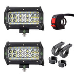 2 X Faro Auxiliar Led 84w Cree Para Moto + Switch + Soportes