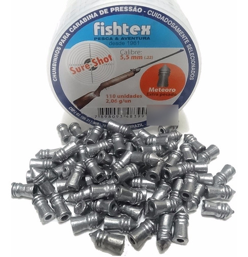 Chumbinho Fishtex Meteoro Extra Pesado 5,5 Mm 110 Uni 