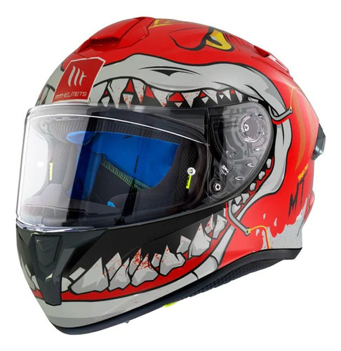 Casco Moto Mt Helmets Ff106 Targo Pro Sharky C5 Rojo Tamaño Del Casco S (55-56 Cm)
