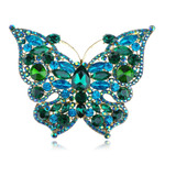 Alilang Broche Con Diseño De Mariposa, Color Verde Esmeral.