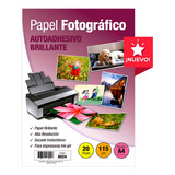 Papel Fotográfico Autoadhesivo Brillante A4 115 Grs. 20 Hjs