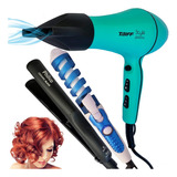 Secador De Cabelo 2000w E Chapinha Fina E Modelador Bivolt