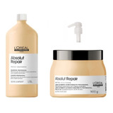 Kit Loreal Absolut Gold Quinoa Shampoo 1,5 L + Mascara 500g