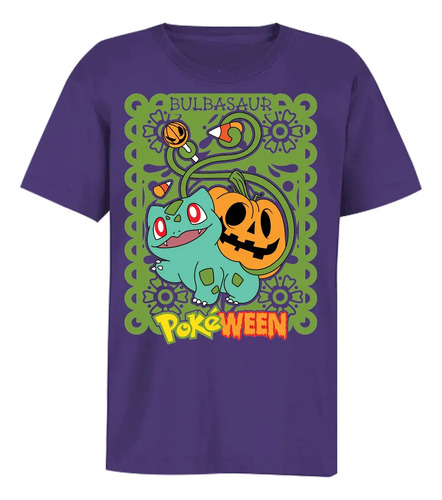 Playera Nino/a Pokemon Halloween Varios Diseños 4-14 Años
