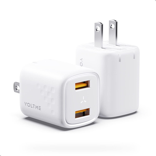 Voltme Cargador De Pared Usb-a De 12 W De Doble Puerto Con E