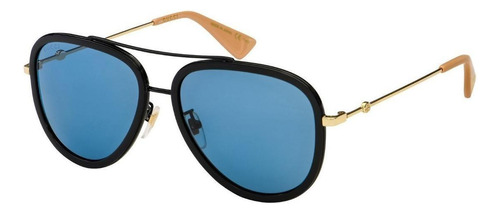 Gucci Gg0062s 017 Aviador Azul Negro