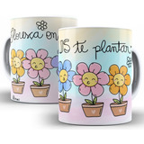 Caneca Floresça Onde Deus Te Plantar Branca De Porcelana 