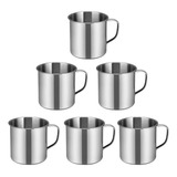 Caneca Aço 6x Inox Polida - Toque Ergonômico 320ml