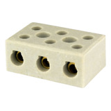 Kit 03 Conector Barra Tripolar Porcelana Cinza P/ Ducha 10mm