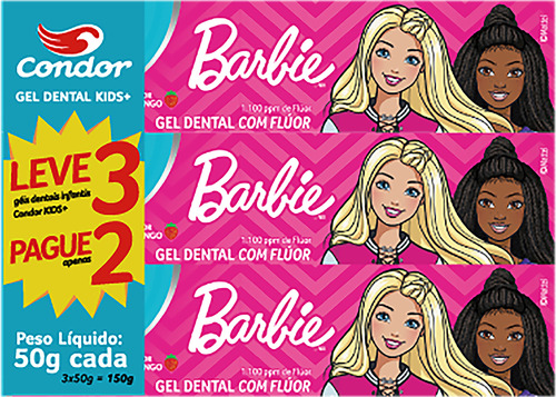 Creme Dental Condor Barbie  50g Kids+ Gel L3p2