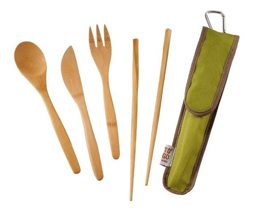 Set Cubiertos En Bambú Para Adultos -3 Piezas+palitos Chinos