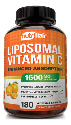 Vitamina C Liposomal 1600mg Inmunidad 180 Capsulas Veganas