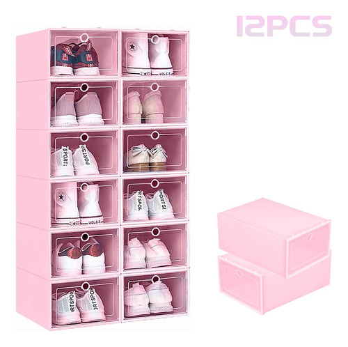 12pcs Organizadores Apilables Para Zapatos Cajas De Plastico