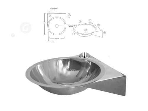 Lavamanos Para Valvula Llave Pedal En Acero 36x38