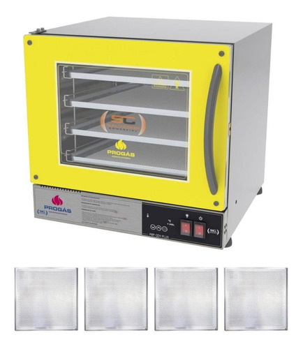 Forno Turbo Prp-004 Plus Digital 220v Amarelo + 4 Assadeiras