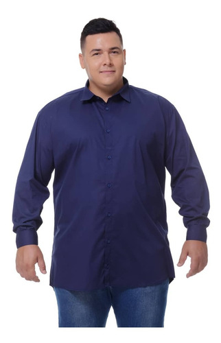 Camisa Masculina Manga Longa Plus Size Premium