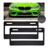 Portaplaca Para Bmw Mercedes Vw Nissan Fibra Carbono Negro