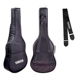 Capa Bag Almofadada Luxo P/ Violão Yamaha + Alça De Couro