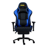 Cadeira Gamer Nexus Python3 Vegas Preto/azul Couro Sintetico