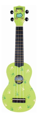 Ukelele Soprano Mahalo Frogger Con Funda Uart-fr Color Verde