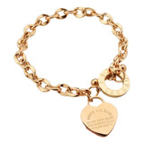 Pulsera Mujer Colgante Cruz Corazón Acero Inoxidable Amigas