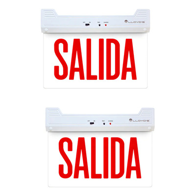 Letrero de Salida Emergencia Lloyd's LED Doble Vista Pack 2 Blanco | Envío gratis